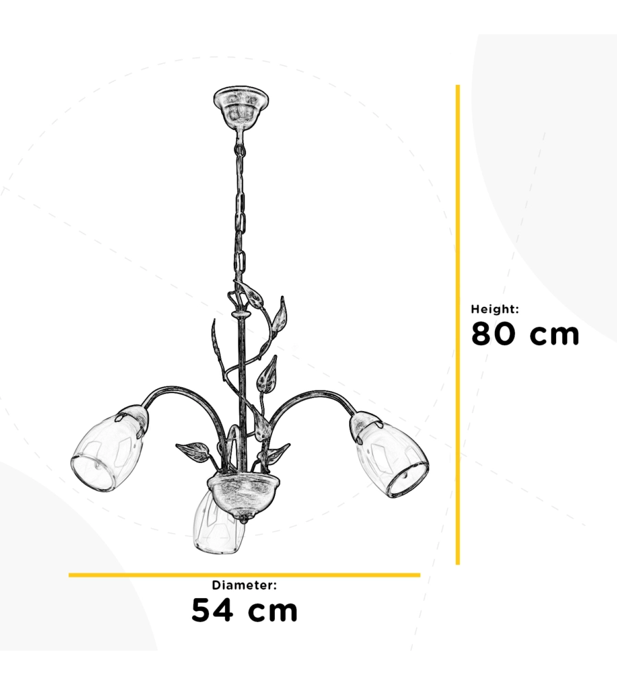 LAMPADARIO 3 LUCI ONLI "LILIANA" E14